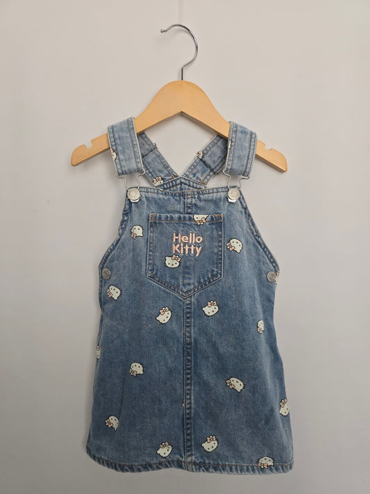 H&M Hello Kitty Denim Jumper Dress • 18-24 months