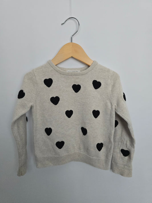 H&M Hearts Soft Knit Sweater • 2-4 years