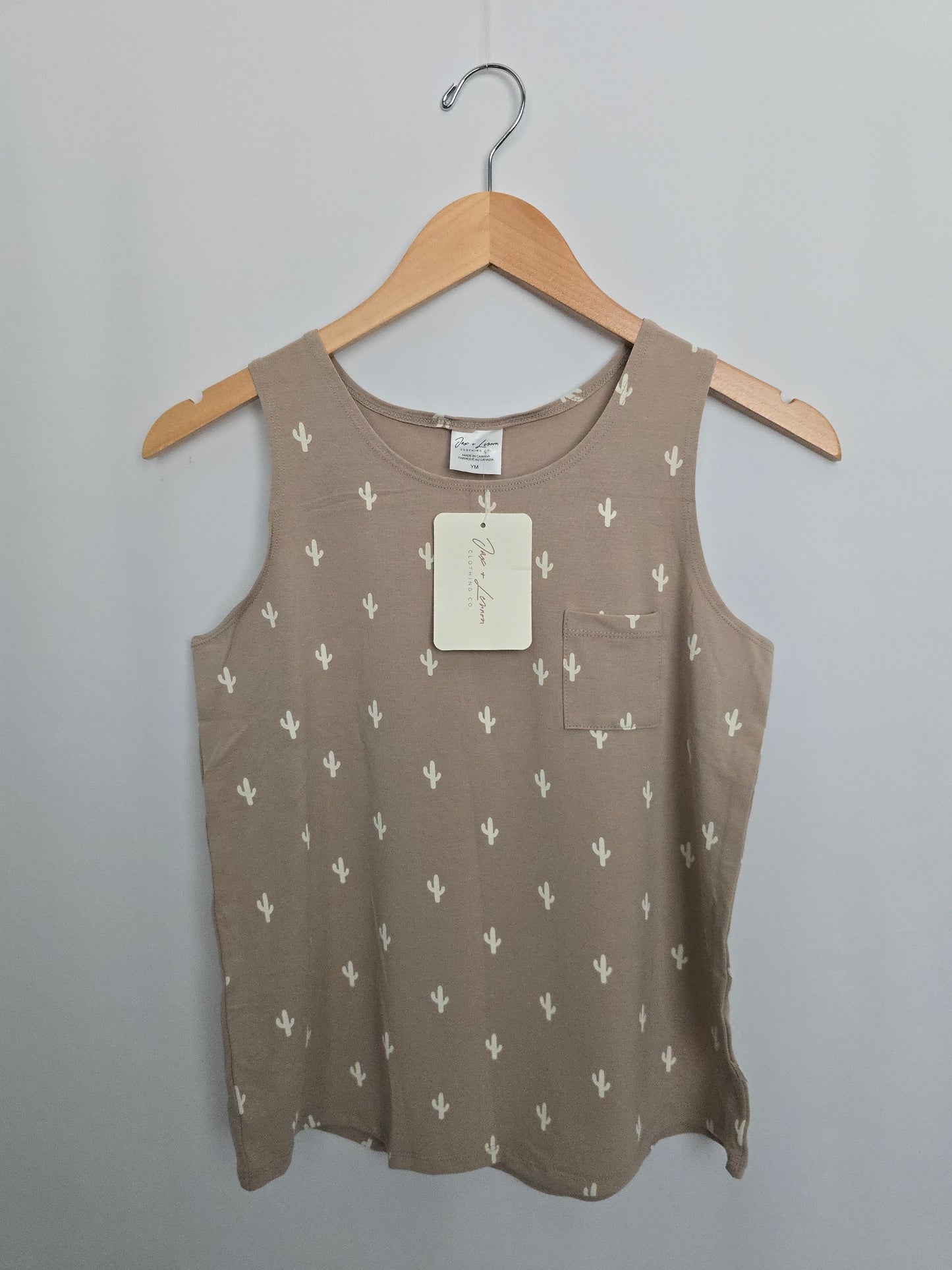 NEW Jax & Lennon Saguaro Cactus Pocket Tank • Youth Medium 8-9 years