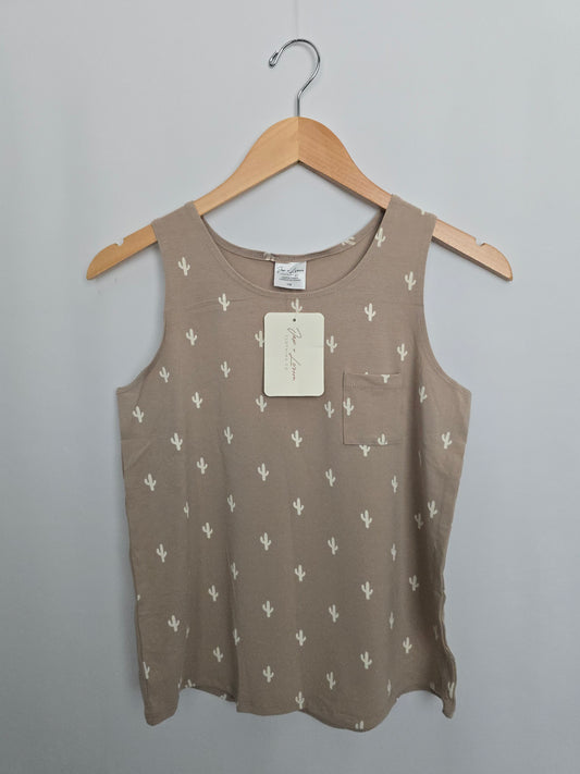 NEW Jax & Lennon Saguaro Cactus Pocket Tank • Youth Medium 8-9 years
