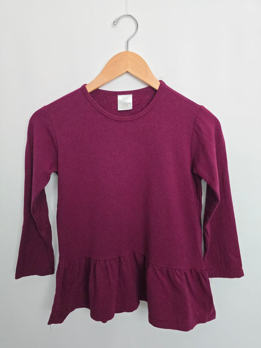 Tiny Button Apparel Fuschia Fleece Peplum Tunic • 6-7 years