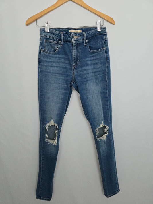 Levi's High Rise Blue Skinny Jeans • 26 Small