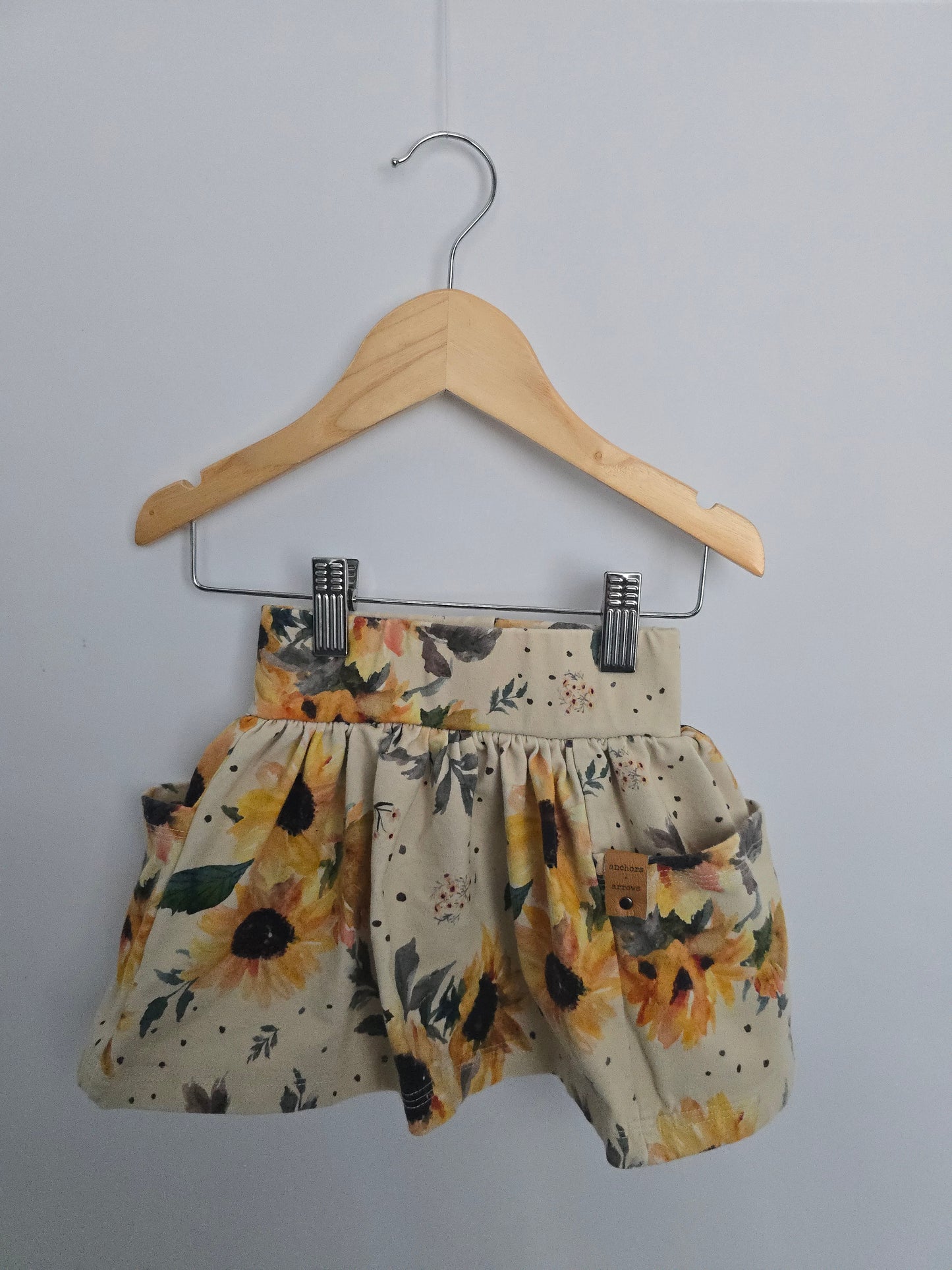 Anchors & Arrows Pocket Sunflower Skirt • 4 years