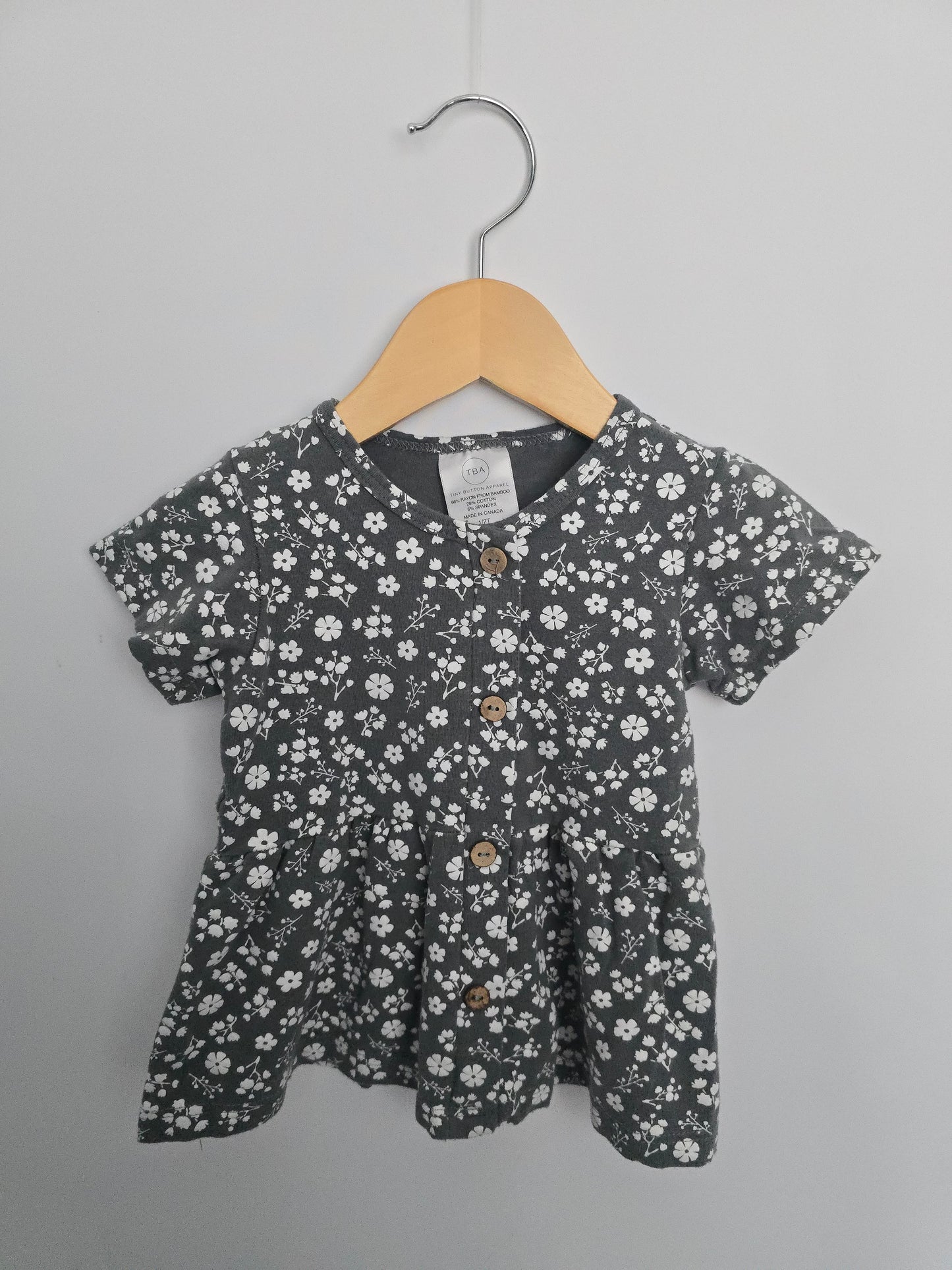 TIny Button Apparel Floral Peplum Tank • 1-2 years