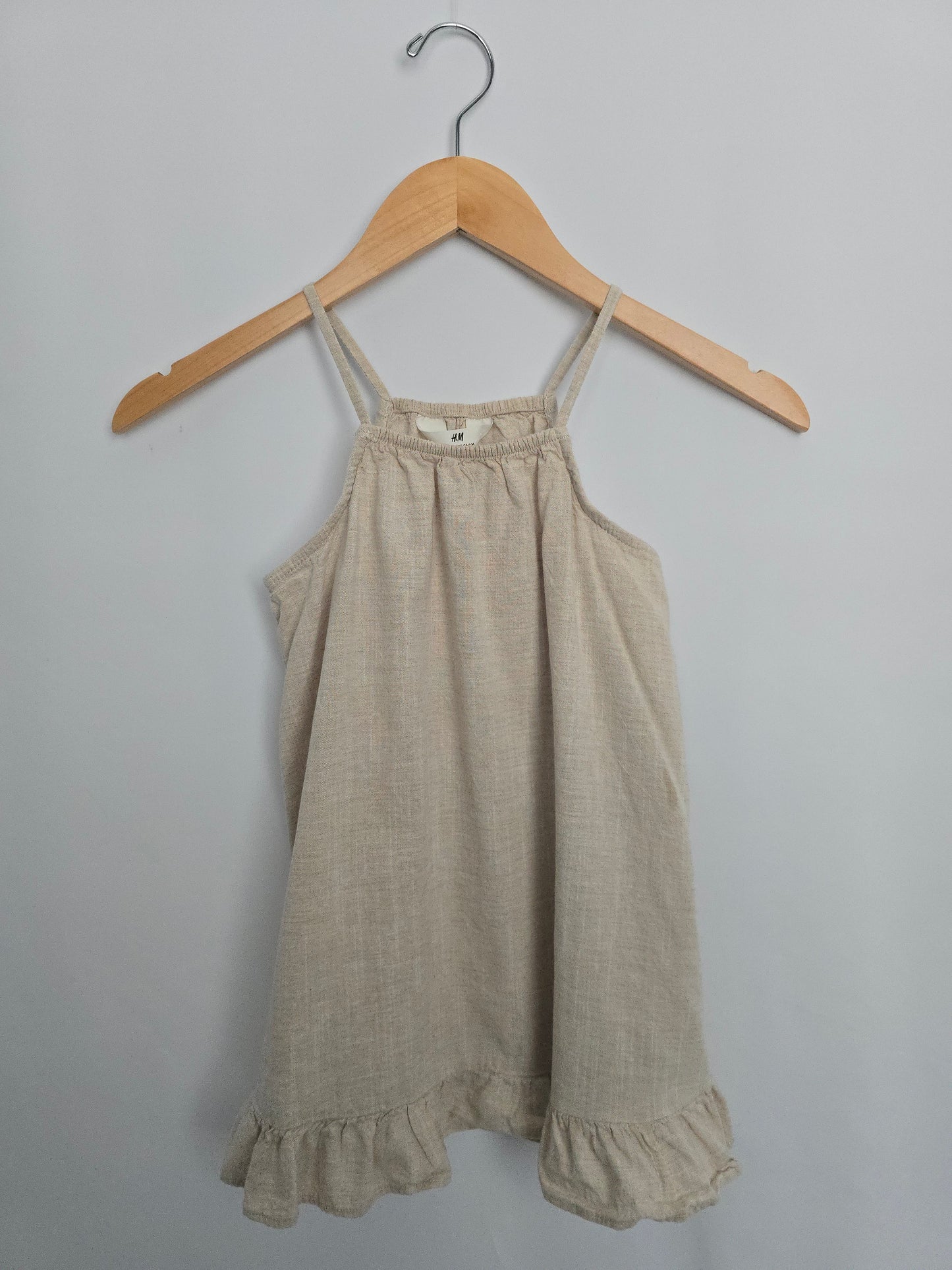 H&M Oat Cotton Tank Dress • 4-5 years