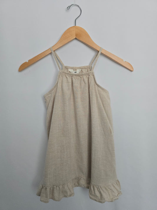 H&M Oat Cotton Tank Dress • 4-5 years