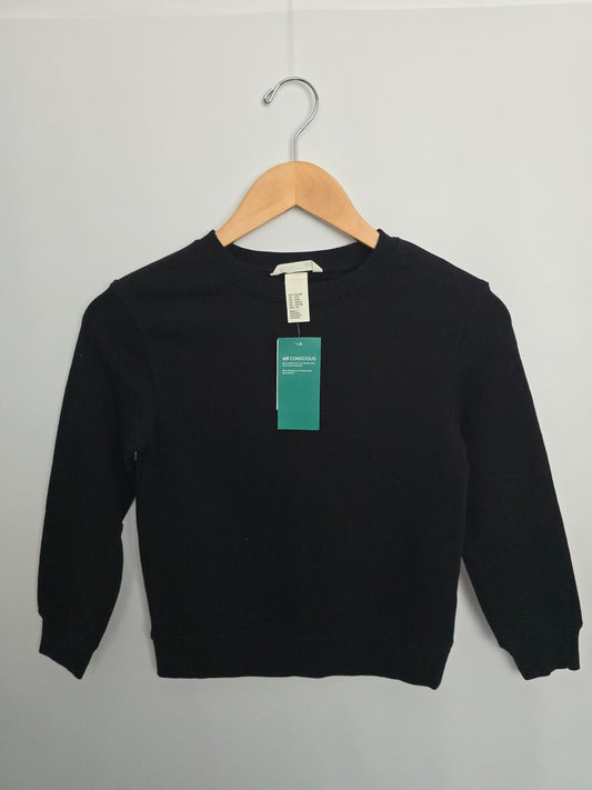 NEW H&M Black Crewneck • 6-8 years