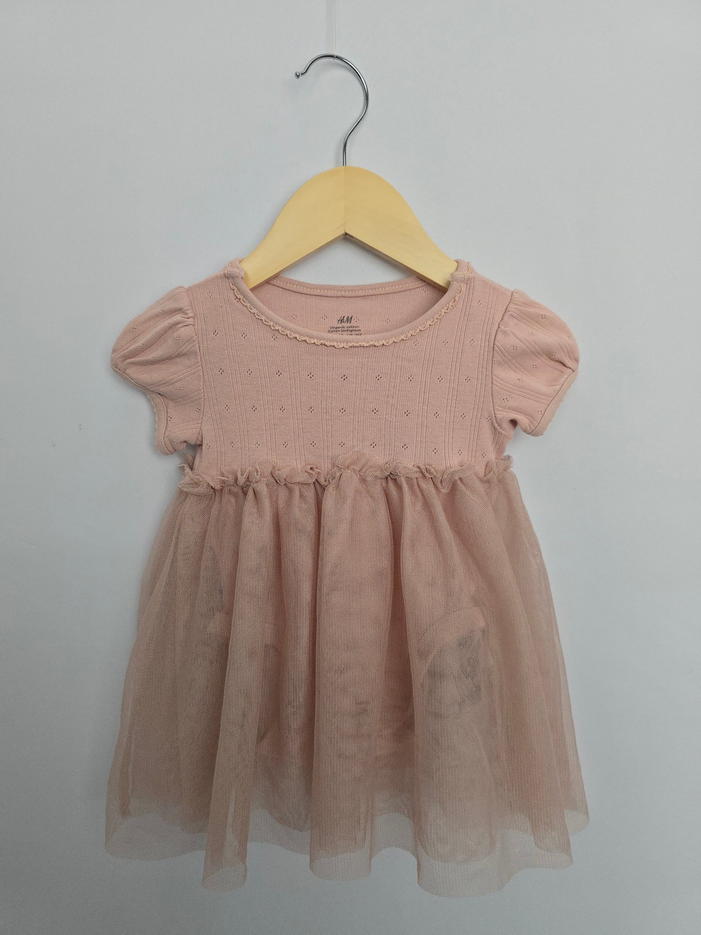 H&M Organic Cotton Blush Tulle Twirl Dress • 2-4 months