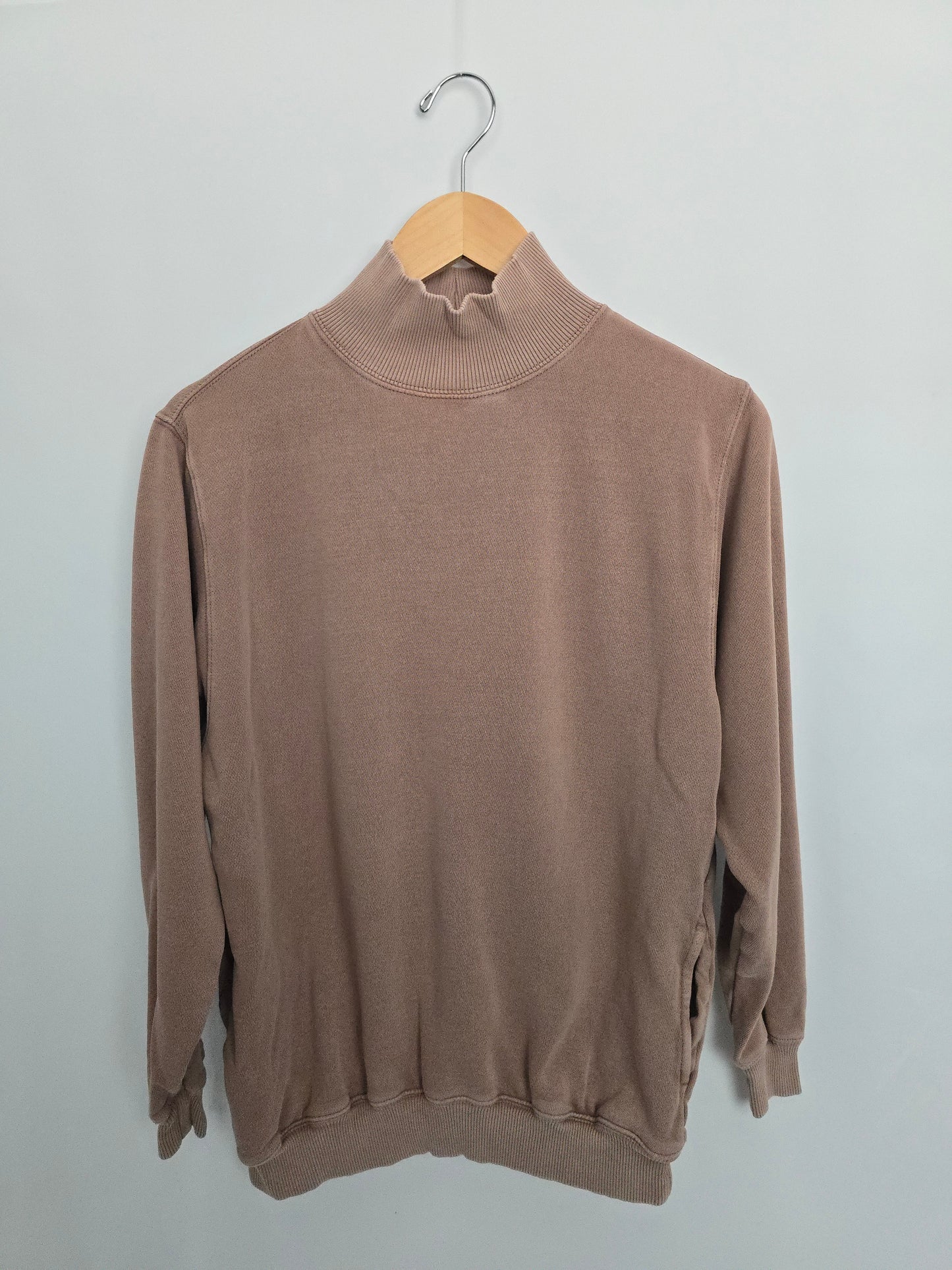 Aerie Cocoa Mock Neck Oversize Tunic Sweatshirt • XX-Small