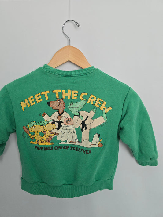 Zara Green Meet The Crew Crewneck • 5 years