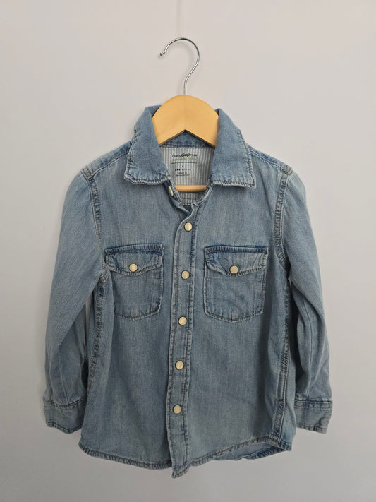 Baby Gap Light Wash Snap Button Up Shirt • 4 years