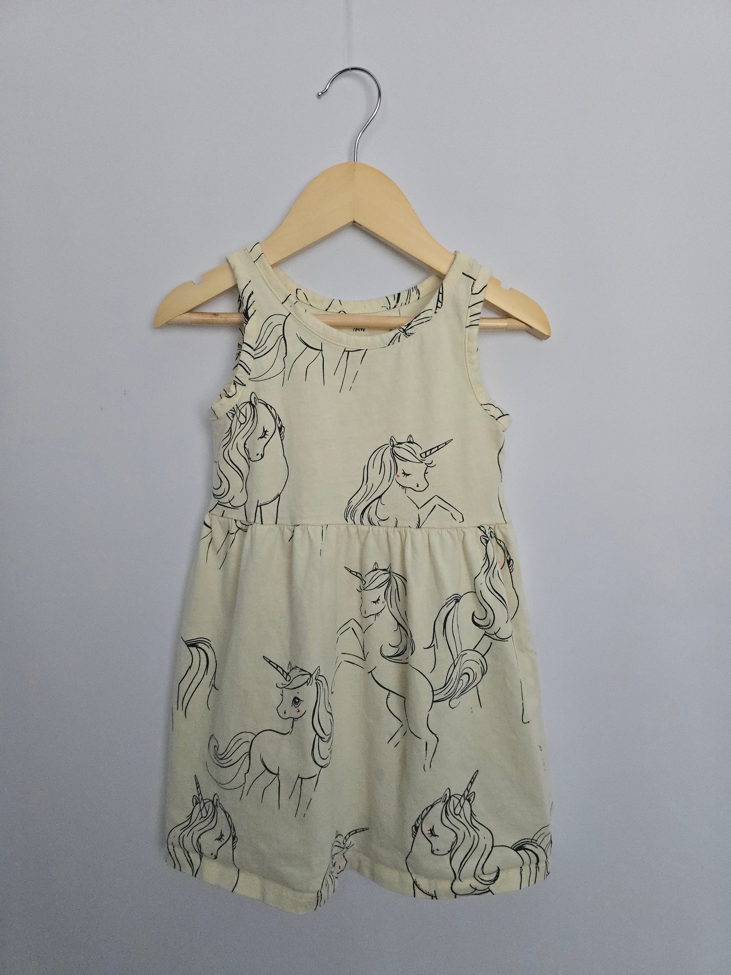 PLAY H&M Yellow Unicorn Dress • 2-4 years