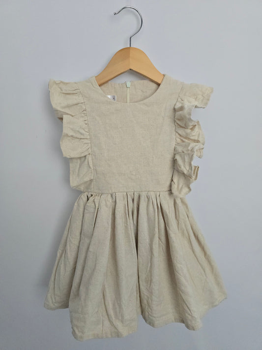 Oakley Rae Handmade Bone Ruffle Dress • 2 years
