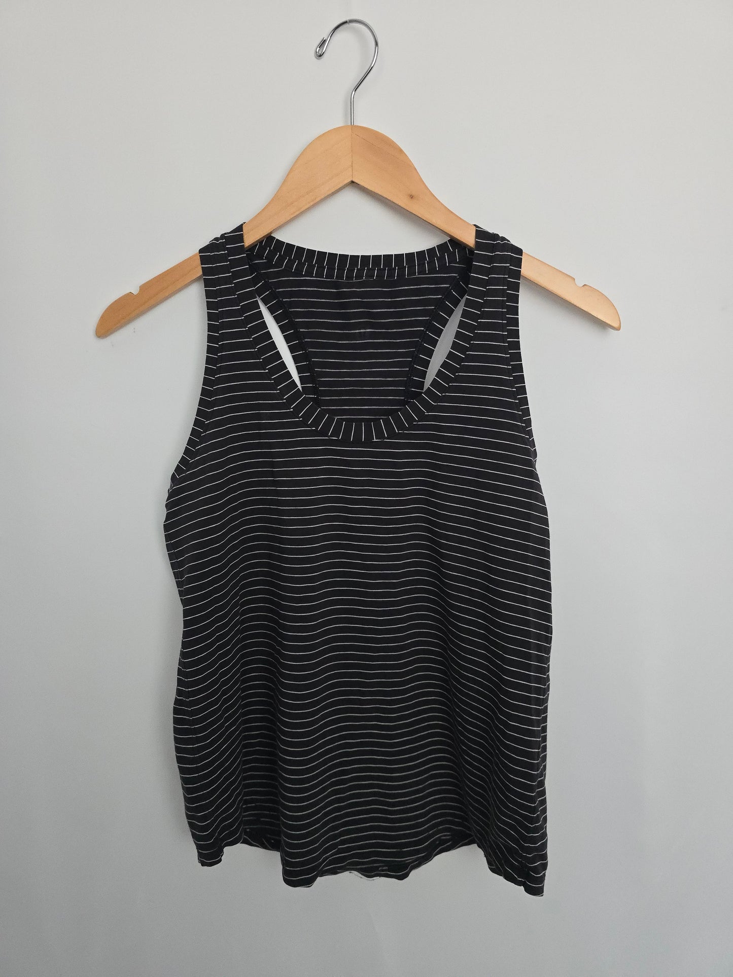 Lululemon Black Stripe Waist Length Racerback Tank • Medium 8
