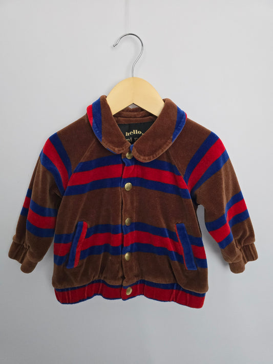 Mini Rodini Stripe Velour Jacket • 12-18 months