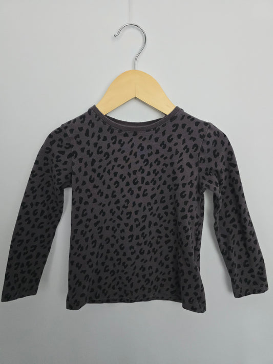H&M Leopard Long Sleeve Shirt • 2-4 years