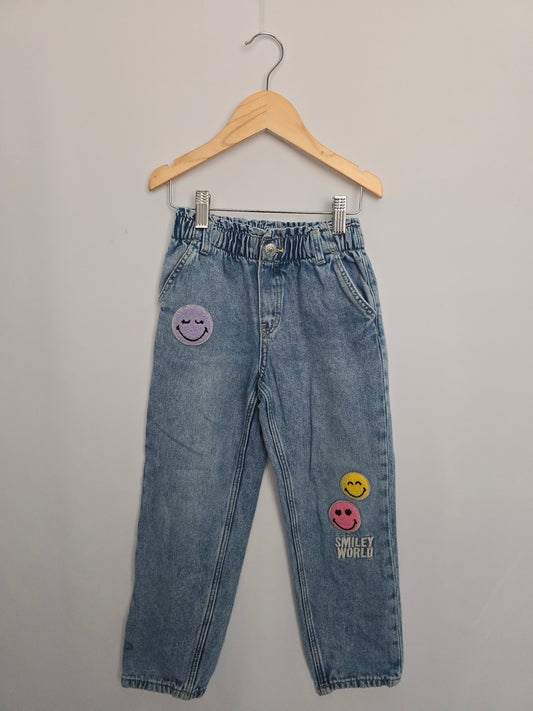 H&M Smiley World Relaxed Fit Jeans • 5-6 years