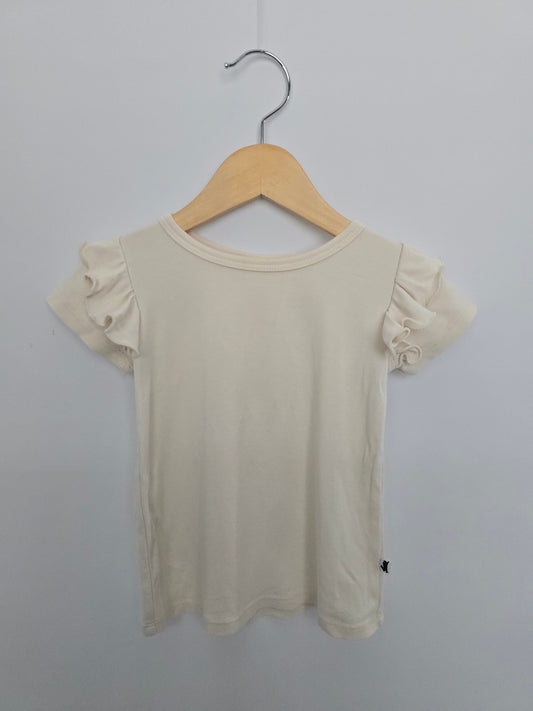 Little & Lively Ivory Ruffle Sleeve Top • 1-2 years