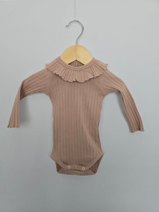 Rylee & Cru Blush Ribbed Bodysuit • 3-6 months