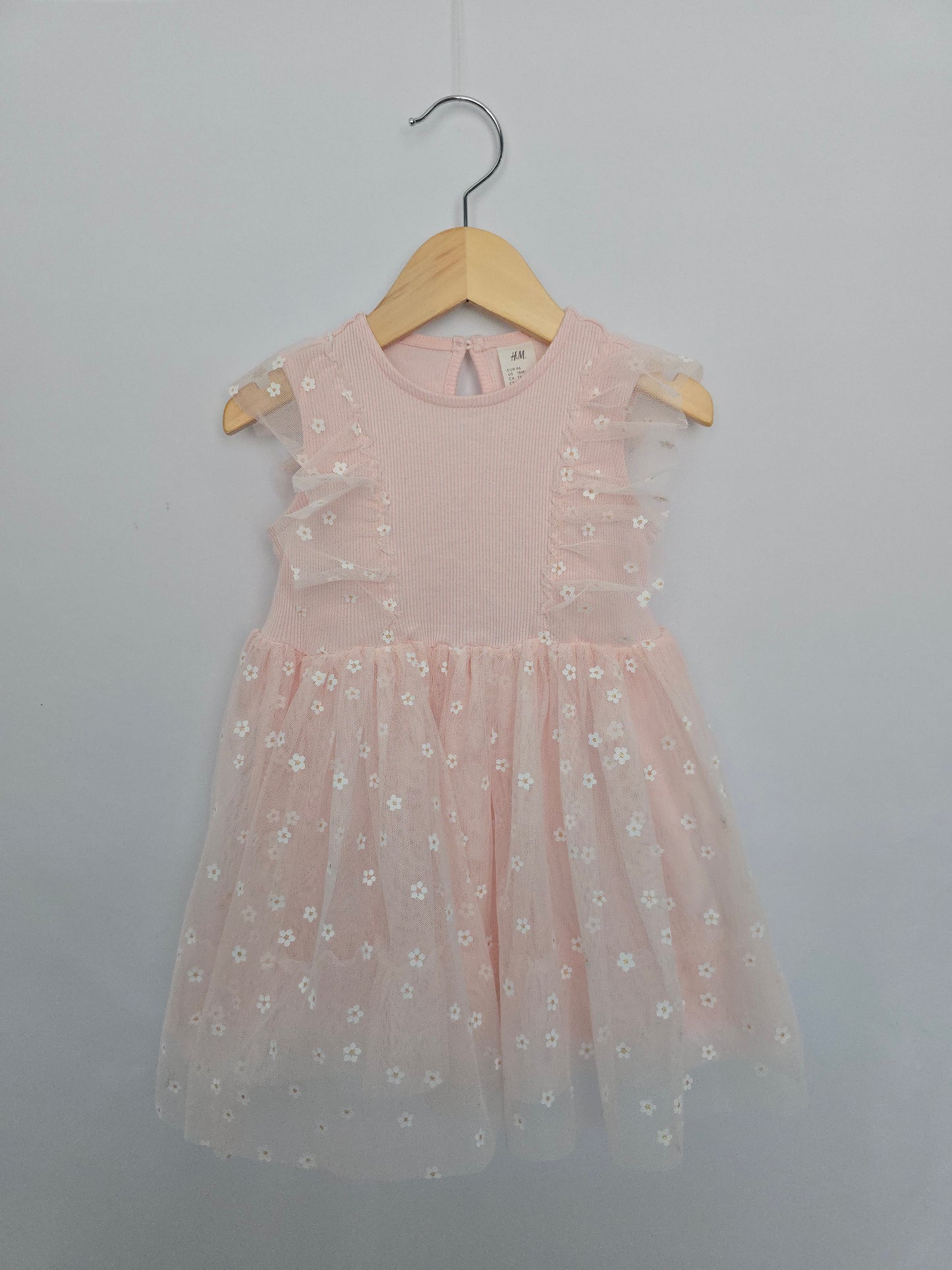 H&M Baby Pink Floral Tulle Dress *flaw* • 12-18 months