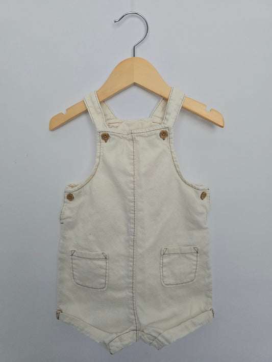 Old Navy Cream Denim Shortalls • 18-24 months
