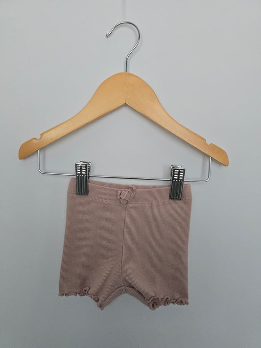H&M Blush Ribbed Shorts • 2-4 months