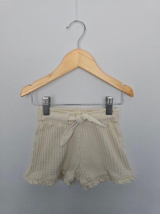 Zara Cream Textured Shorts • 18-24 months