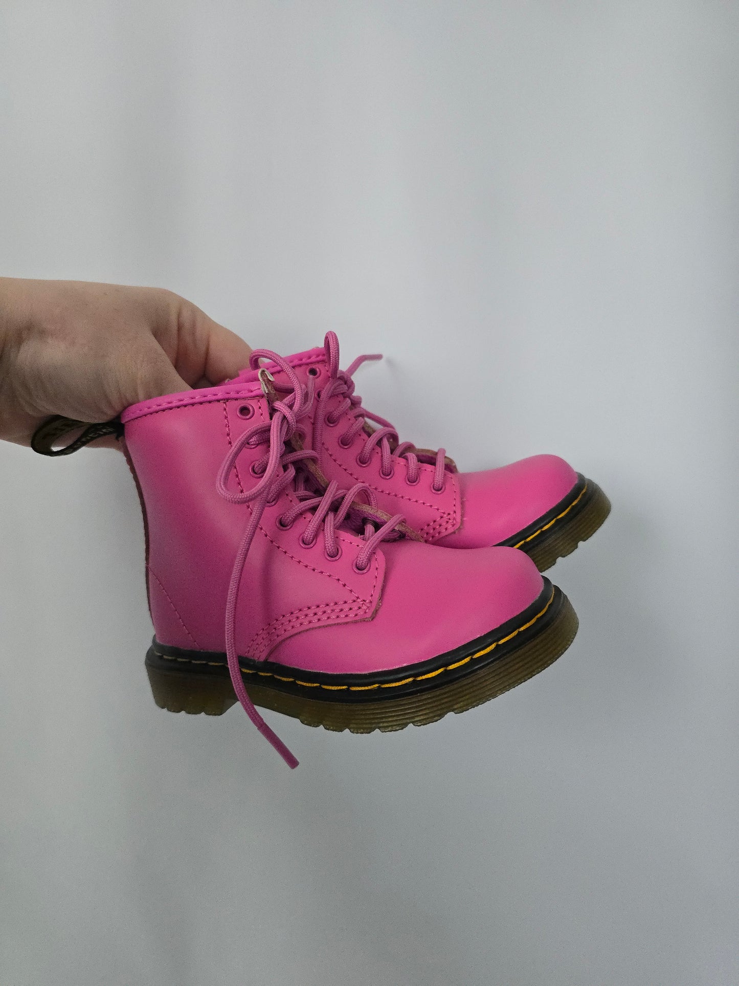 Pink Doc Marten Combat Boots • 7C