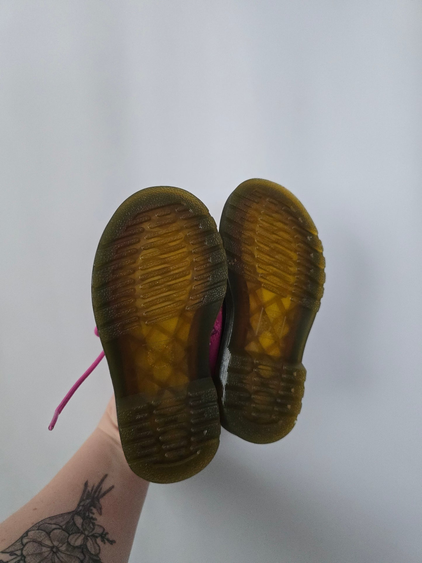 Pink Doc Marten Combat Boots • 7C