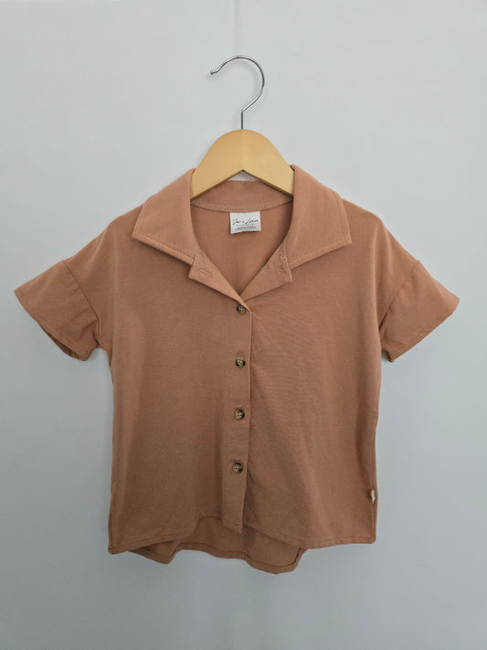 Jax & Lennon Terracotta Button Up • 3-4 years