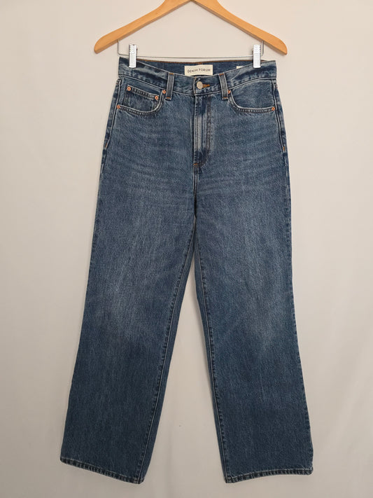 Denim Forum The Farrah High Rise Wide Leg Jeans • Medium 27