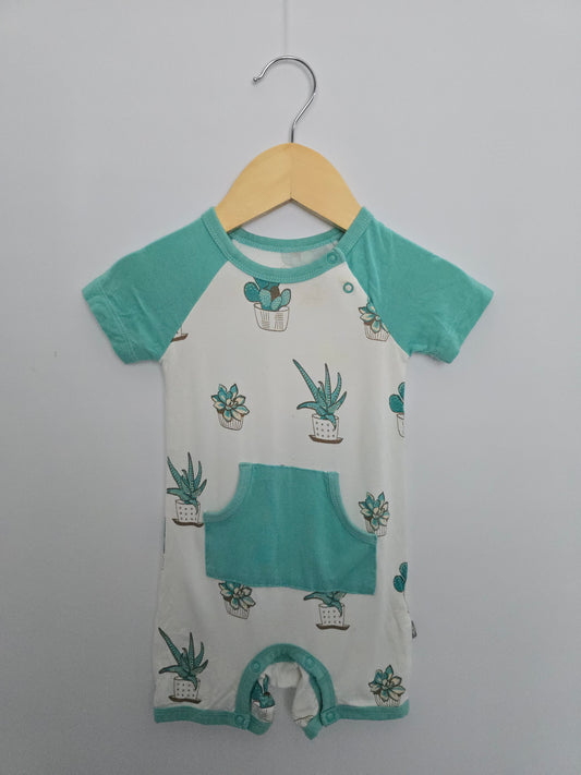 Kyte Aloe Shorts Romper • 6-12 months