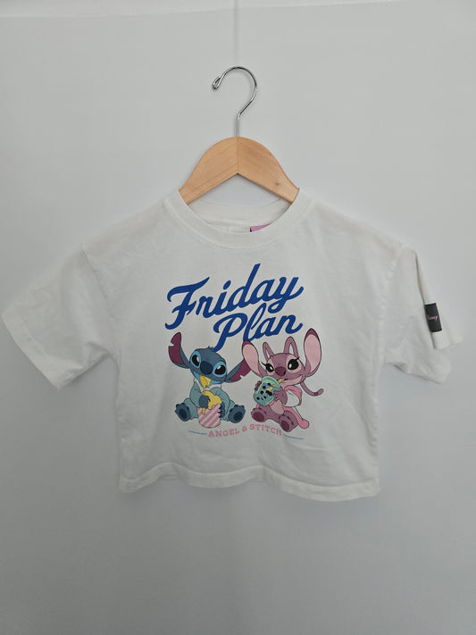 Zara Friday Plan Stitch Crop Tee • 9-10 years
