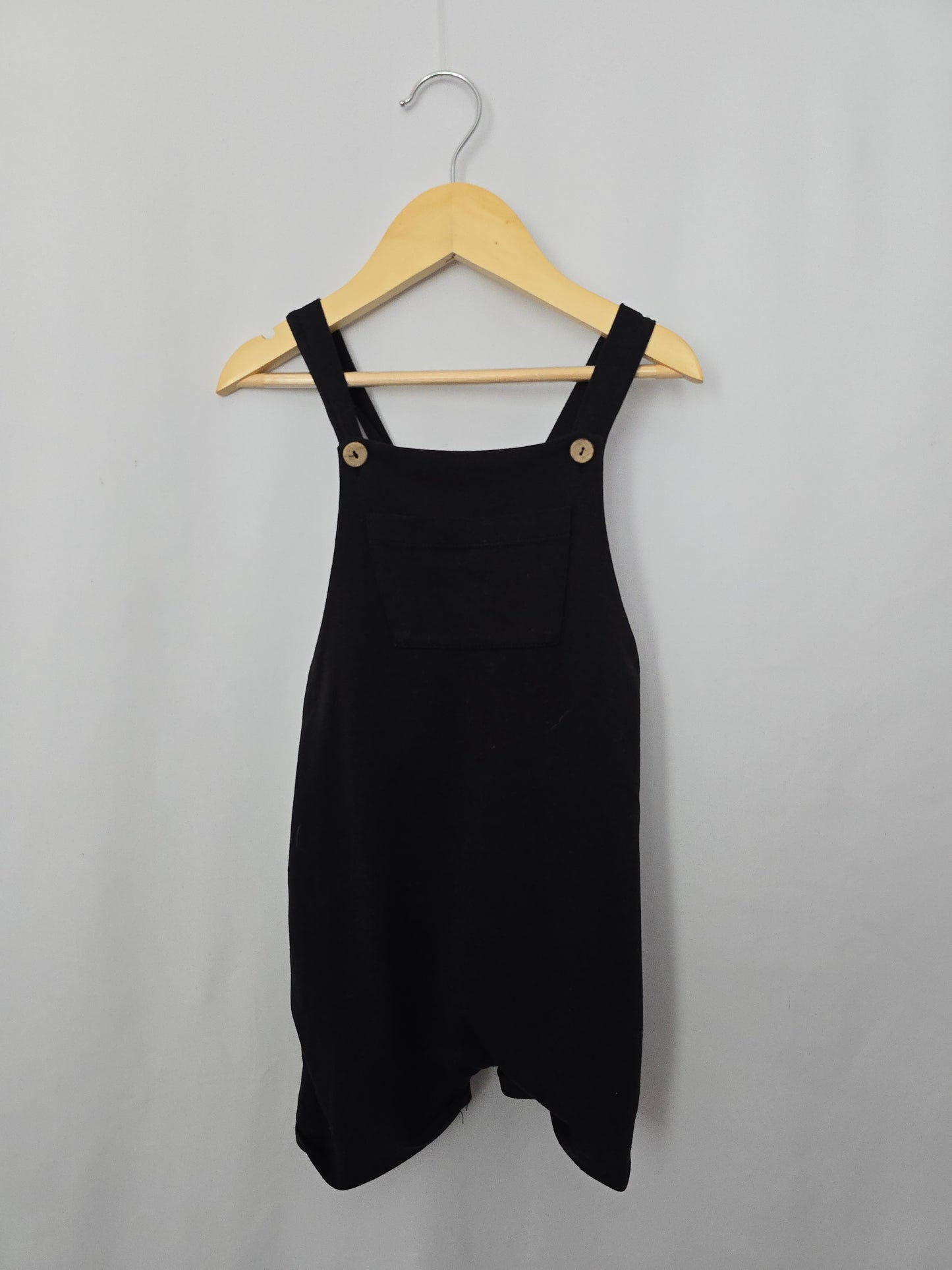 Little & Lively Black Suspender Romper • 1-2 years