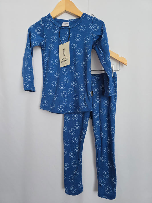 NEW Pretty Laundry Blue Smiley Pajama Set • 1-2 years