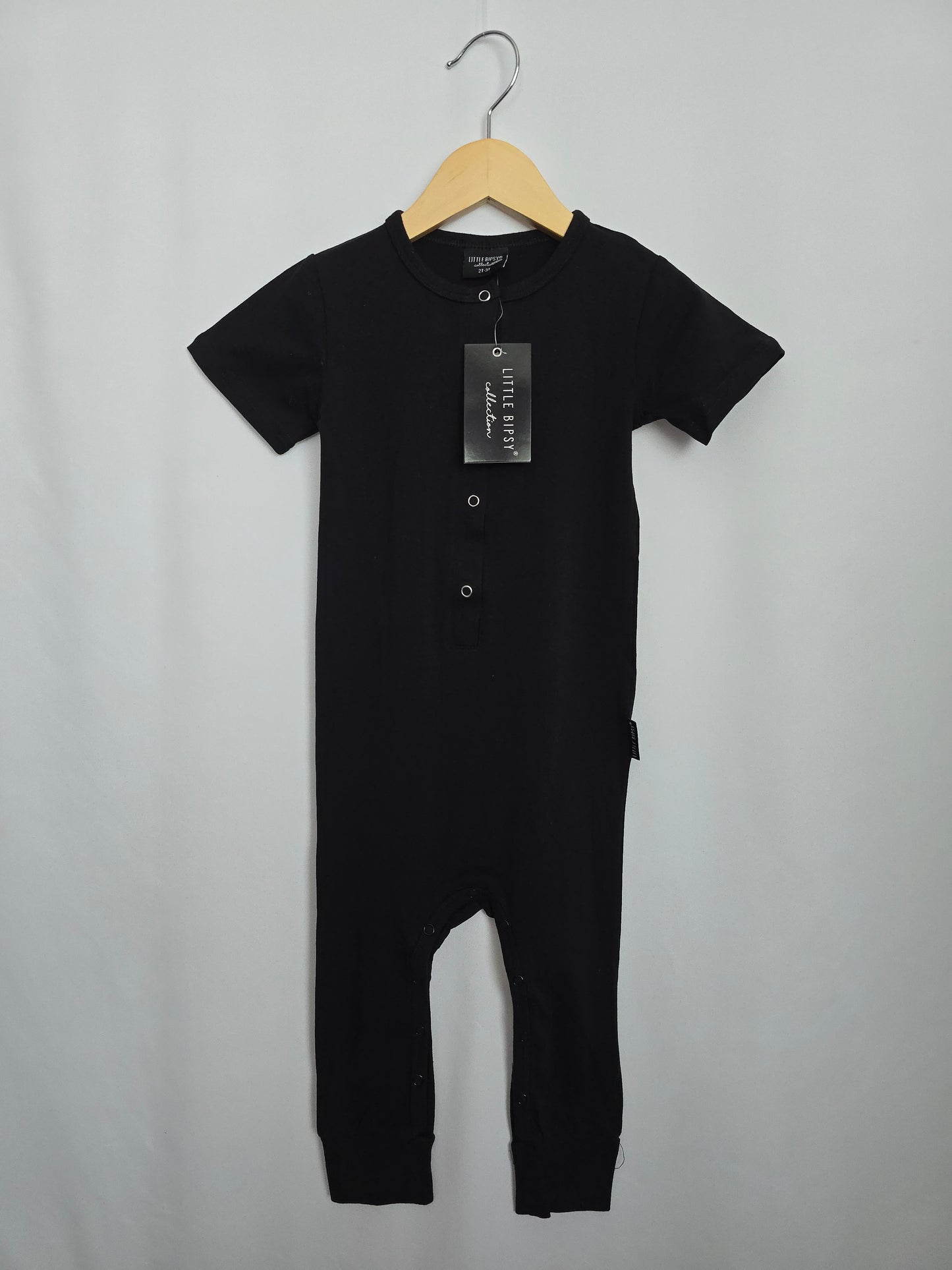 NEW Little Bipsy Black Snap Romper • 2-3 years