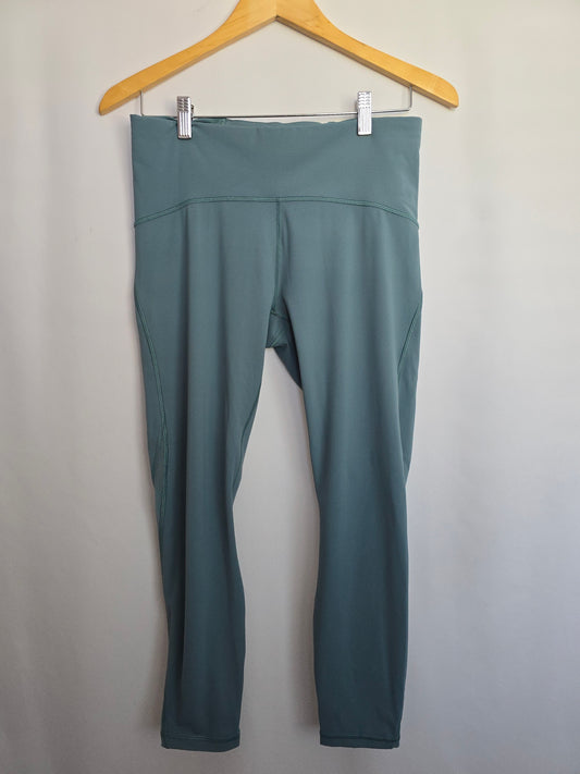 Lululemon Train Times Aquatic Green Pants 25" • Large 10