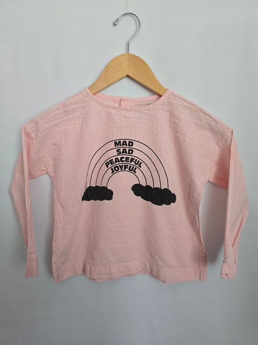 Bobo Choses Pink Rainbow Blouse • 4-5 years