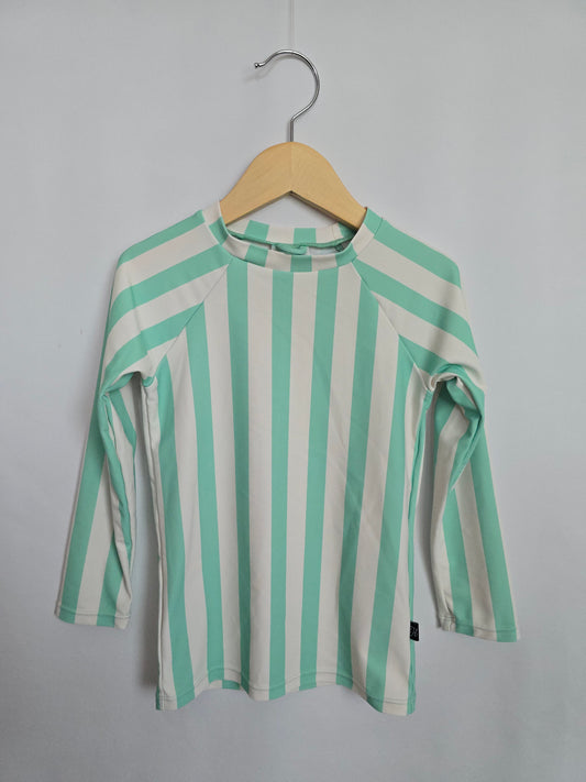 Honeysuckle Cabana Stripe Rashguard • 4-5 years
