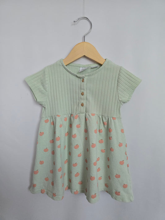 Zara Green Apples Empire Dress • 18-24 months