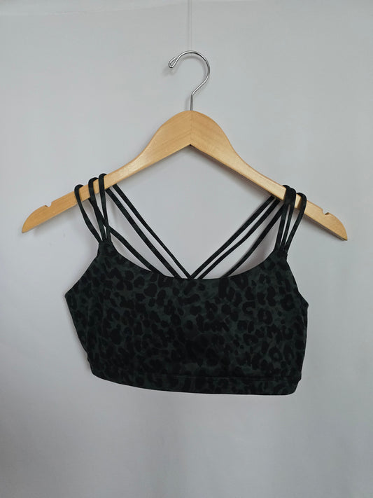Gapfit Eclipse Emerald Leopard Sports Bra • Medium