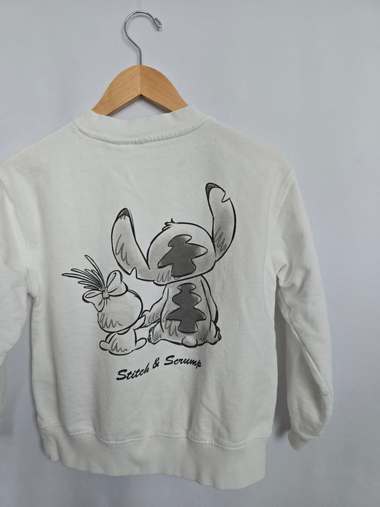 Zara x Disney Classics White Stitch Crewneck • 11-12 years
