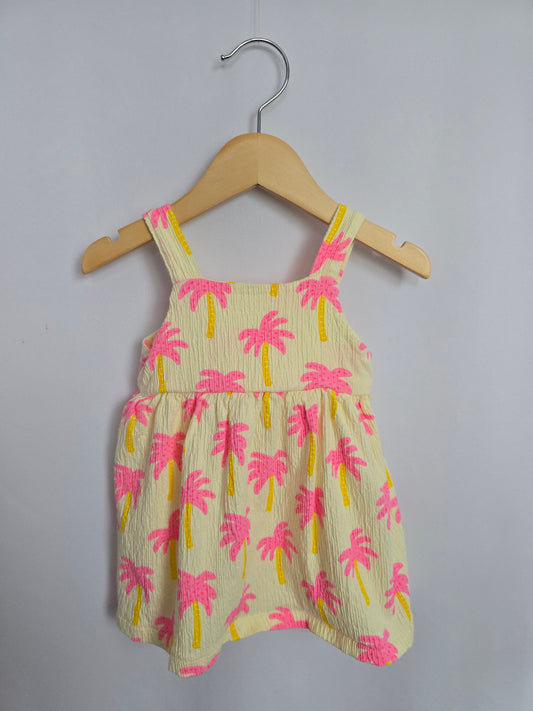 Zara Textured Palm Trees Dress • 9-12 months