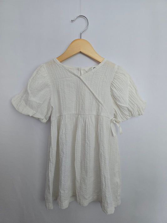 H&M Off White Textured Wrap Dress • 18-24 months