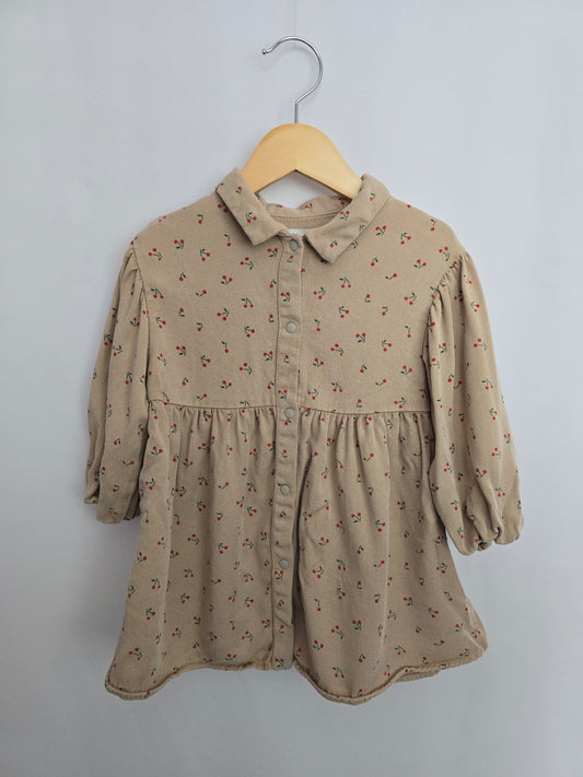 Zara Cherries Button Up Dress • 18-24 months