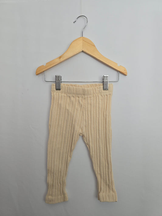 Dirkje Cream Ribbed Leggings • 24 months