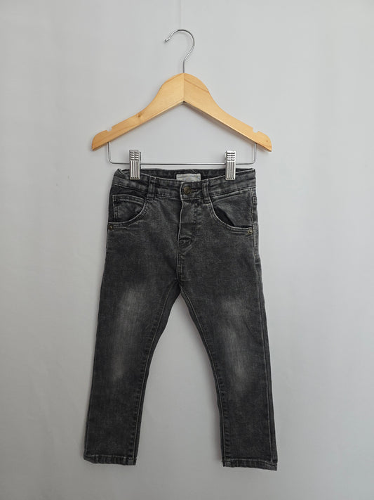 Zara Grey Wash Skinny Denim • 2-3 years