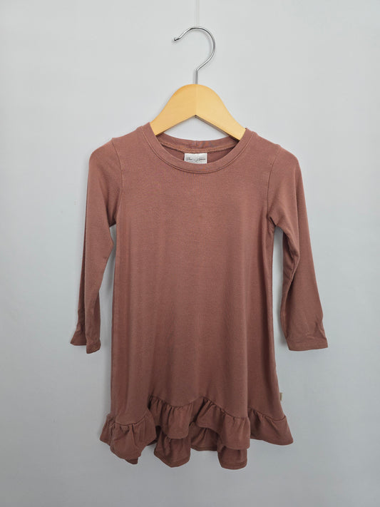Jax & Lennon Rose Clay Ruffle Dress *stain* •  18-24 months