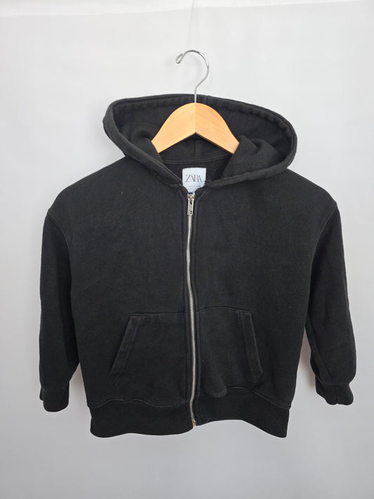 Zara Black Zip Up Hoodie • 6-7 years
