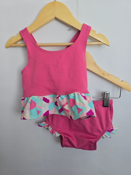 Jax & Lennon Pink Peplum Swim Suit • 2-3 years